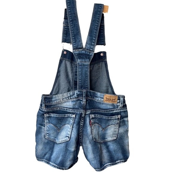 Levi Girl Size 7 Shortall Medium Wash - Picture 4 of 7